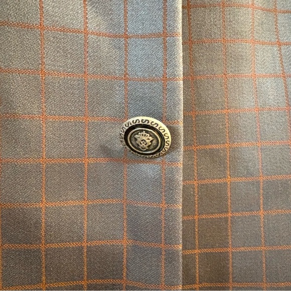 Studio Milano Tessilstrona 7 Button Blazer Sport Coat Wool Gray Checked Mens 43L - Picture 8 of 9